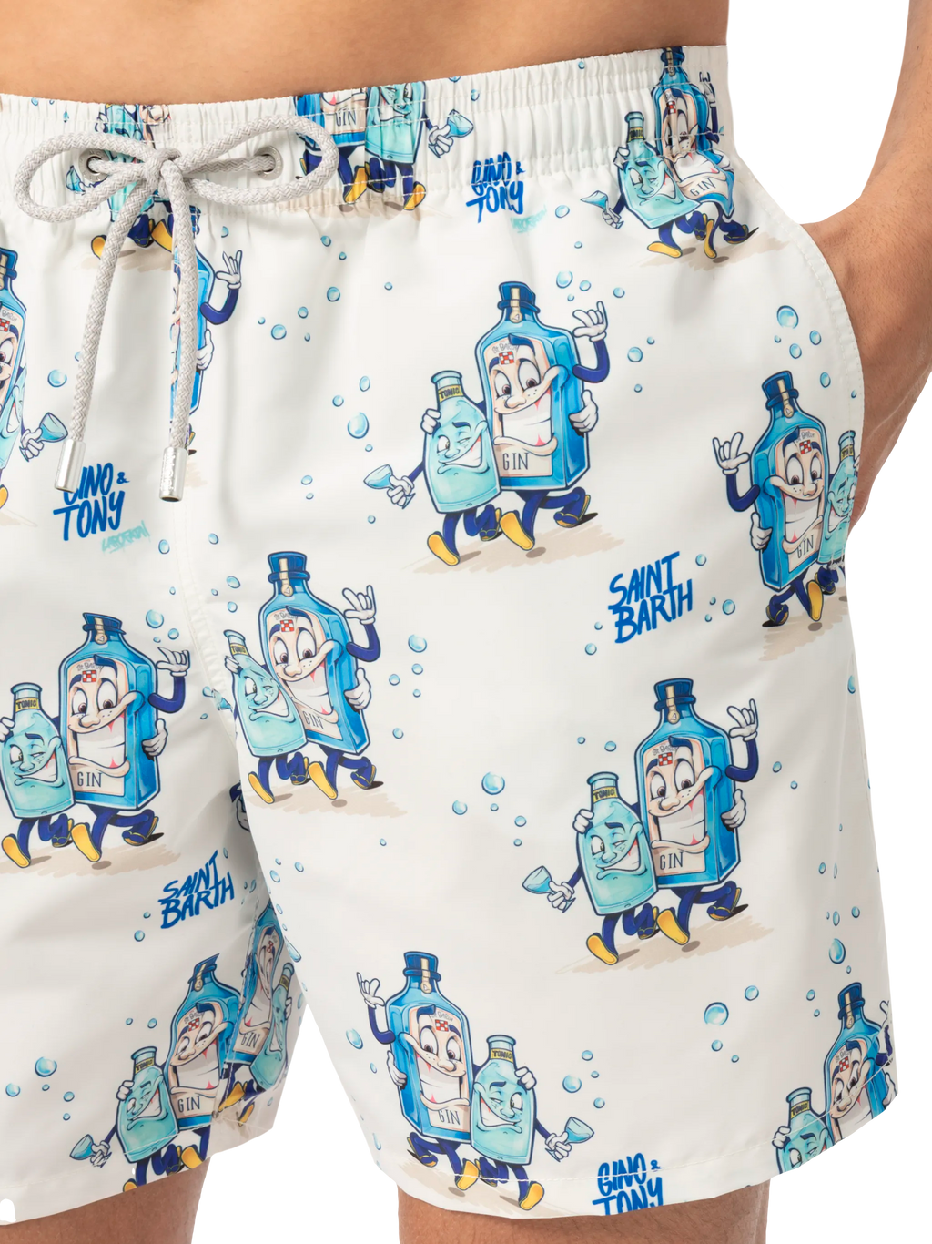 Costume mare Gustavia bianco con stampa gin tonic | Special Edition