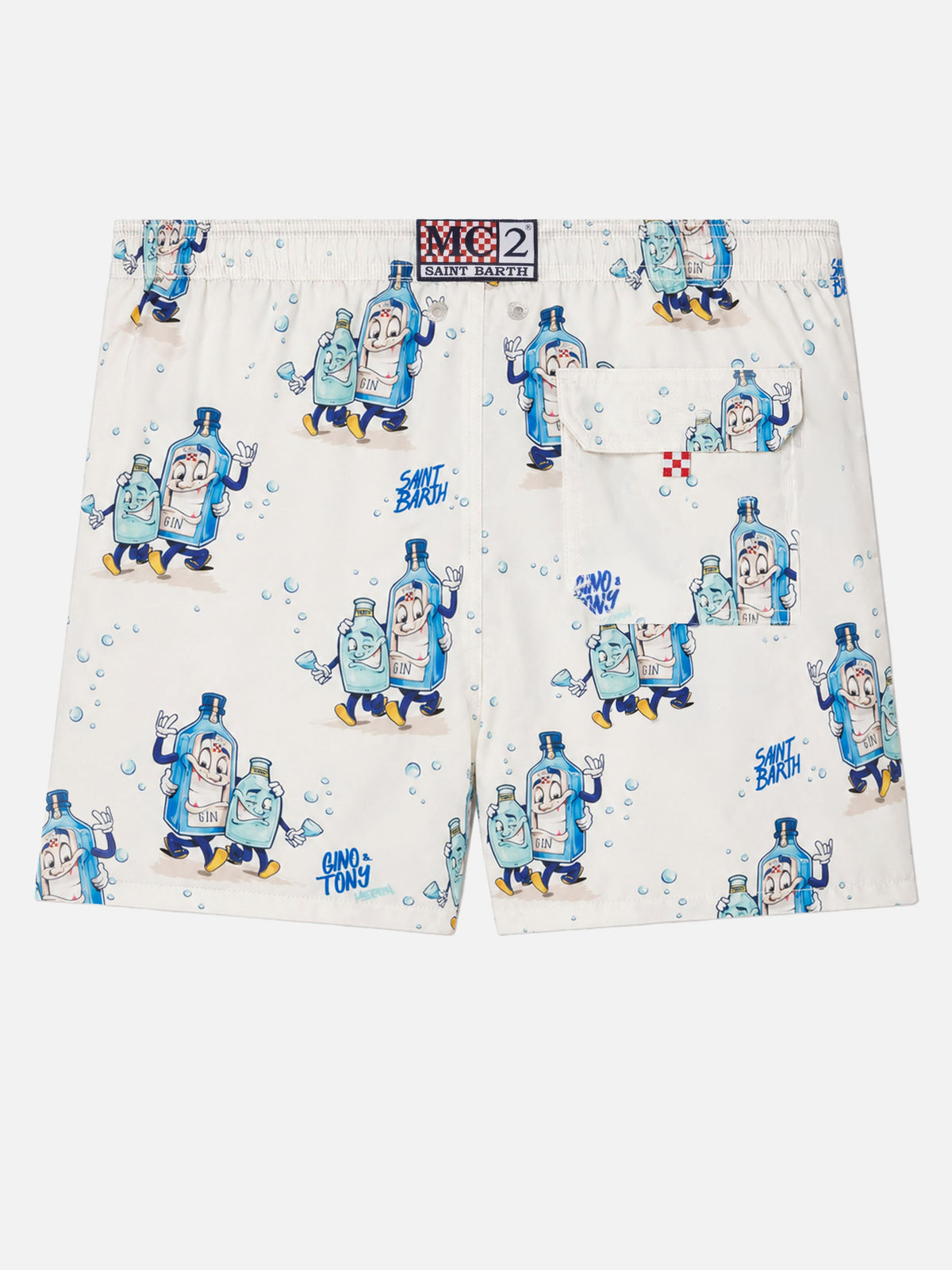 Costume mare Gustavia bianco con stampa gin tonic | Special Edition