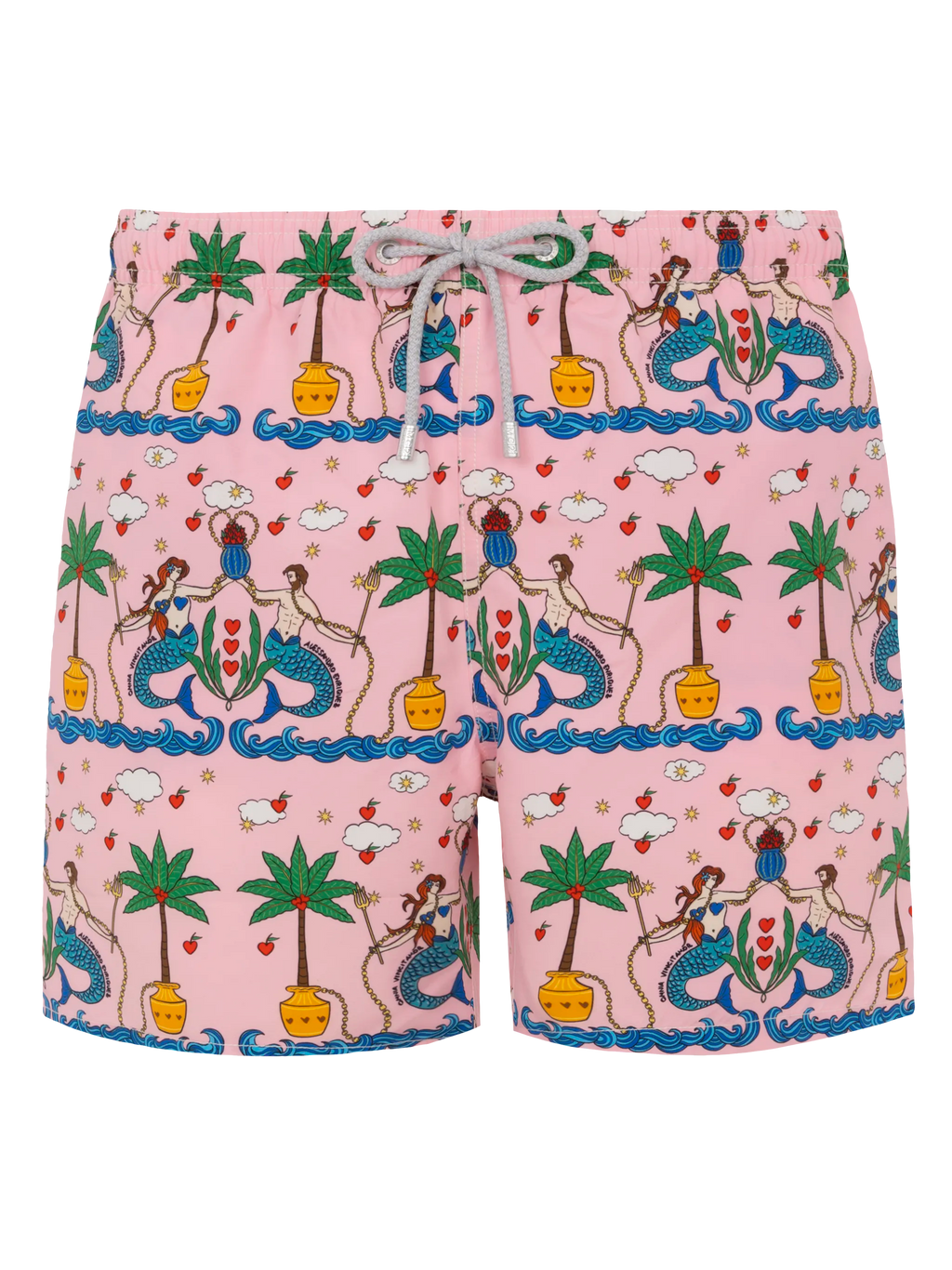 Costume mare Gustavia rosa con stampa sirene | Special Edition