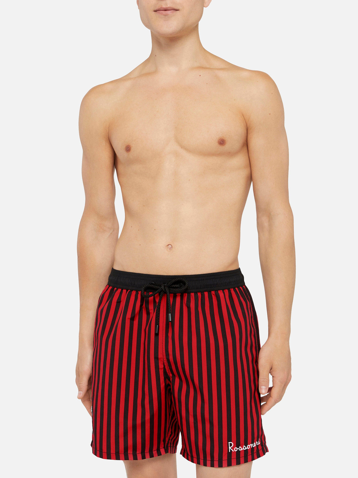 Costume mare Gustavia rosso con righe rossonere | Special Edition