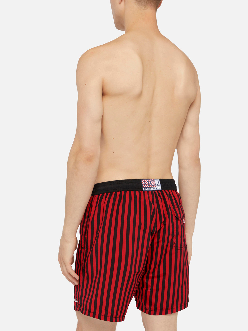 Costume mare Gustavia rosso con righe rossonere | Special Edition