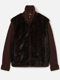 Giacca Gray marrone in effetto pelliccia con maniche in product image 1