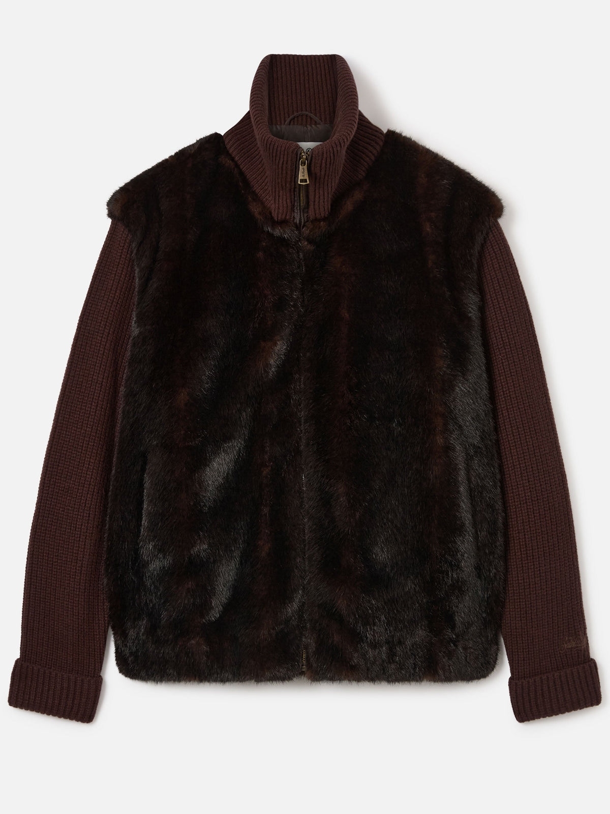 Giacca Gray marrone in effetto pelliccia con maniche in product image 1
