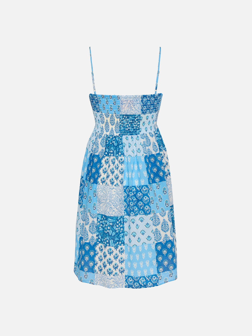 Abito Hawa azzurro con stampa a patch di fiori