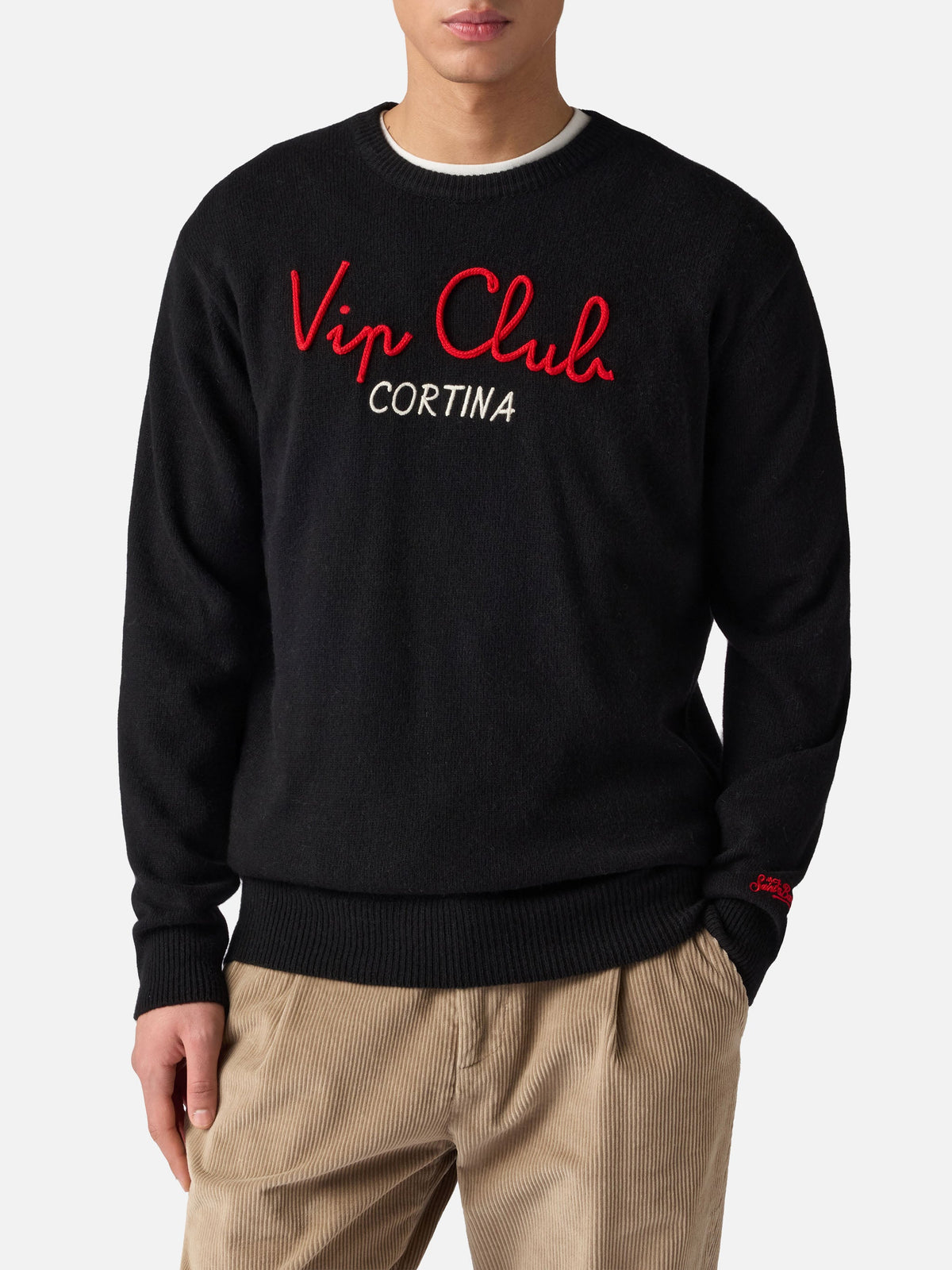 Maglione Heron nero con ricamo VIP Club | Special Edition