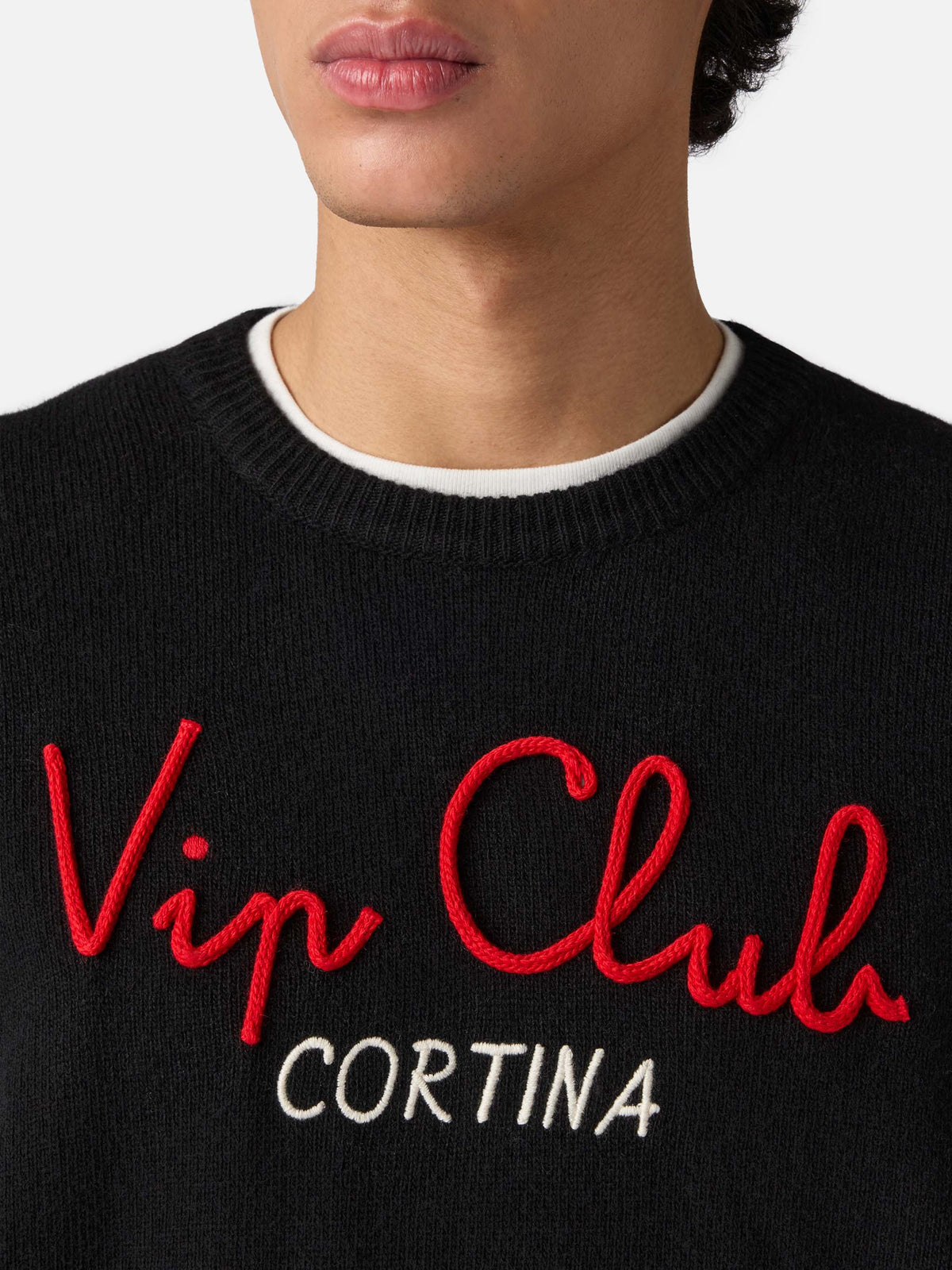 Maglione Heron nero con ricamo VIP Club | Special Edition