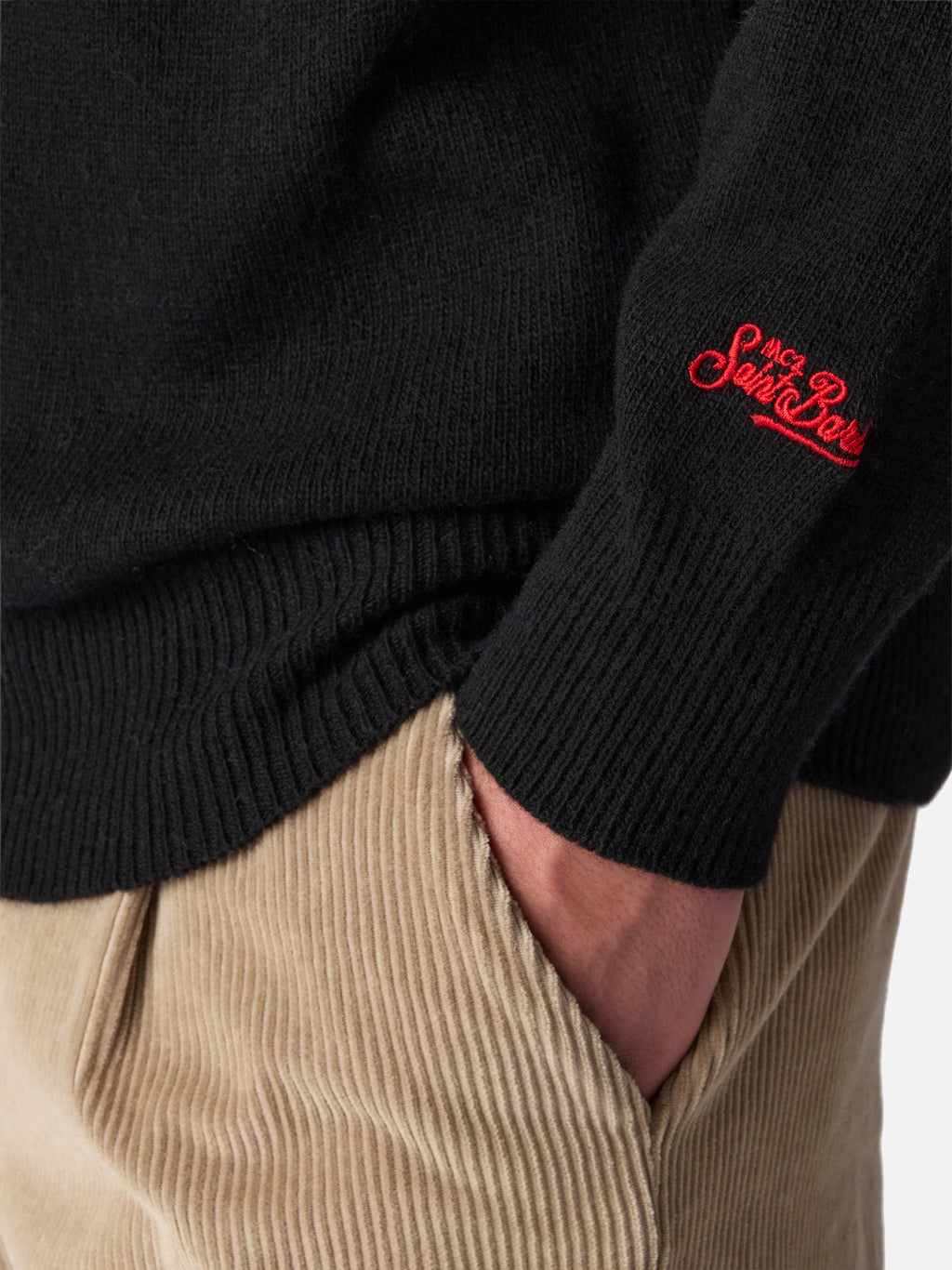 Maglione Heron nero con ricamo VIP Club | Special Edition