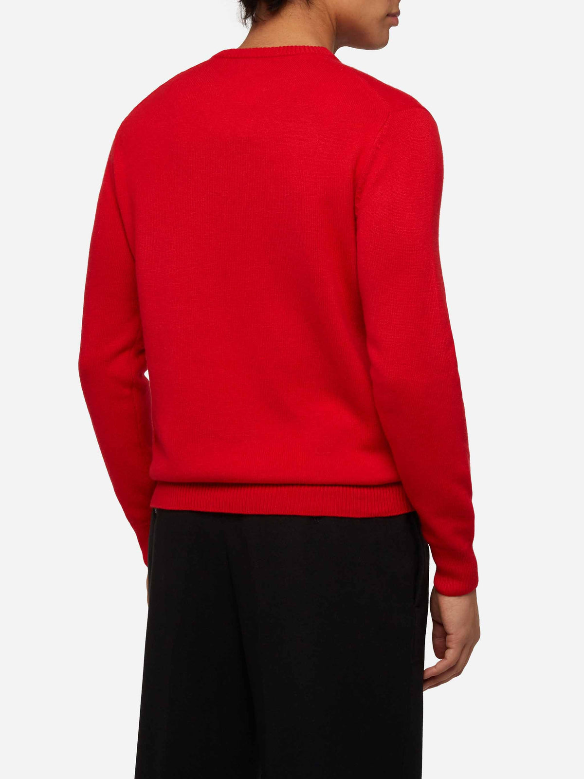 Maglione Heron rosso con jacquard Snoopy sciarpa | Special Edition