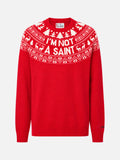 Maglione Heron rosso con jacquard renne