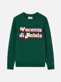 Maglione Heron verde scuro con jacquard logo Vacanze di Natale | Special Edition