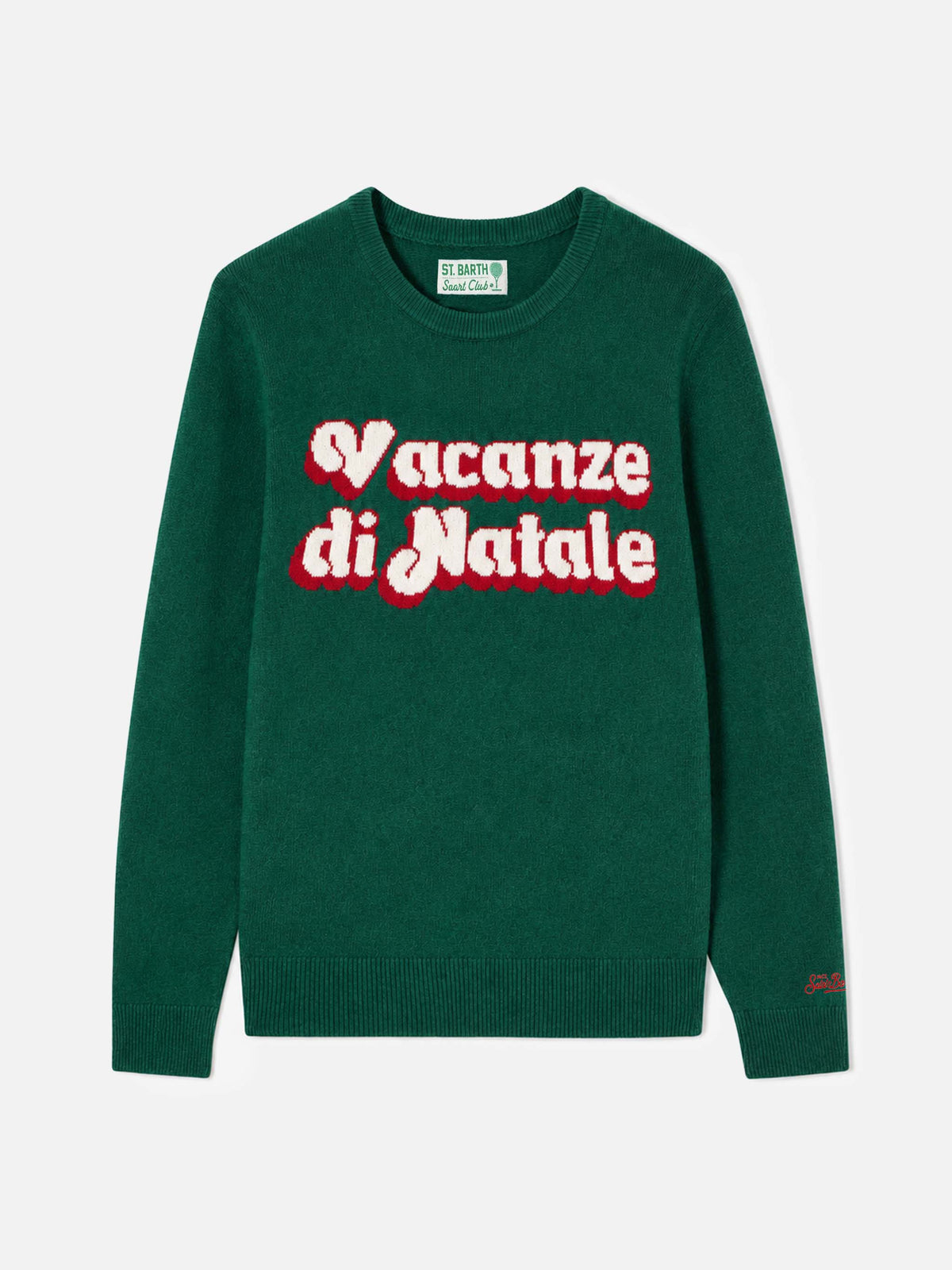 Maglione Heron verde scuro con jacquard logo Vacanze di Natale | Special Edition