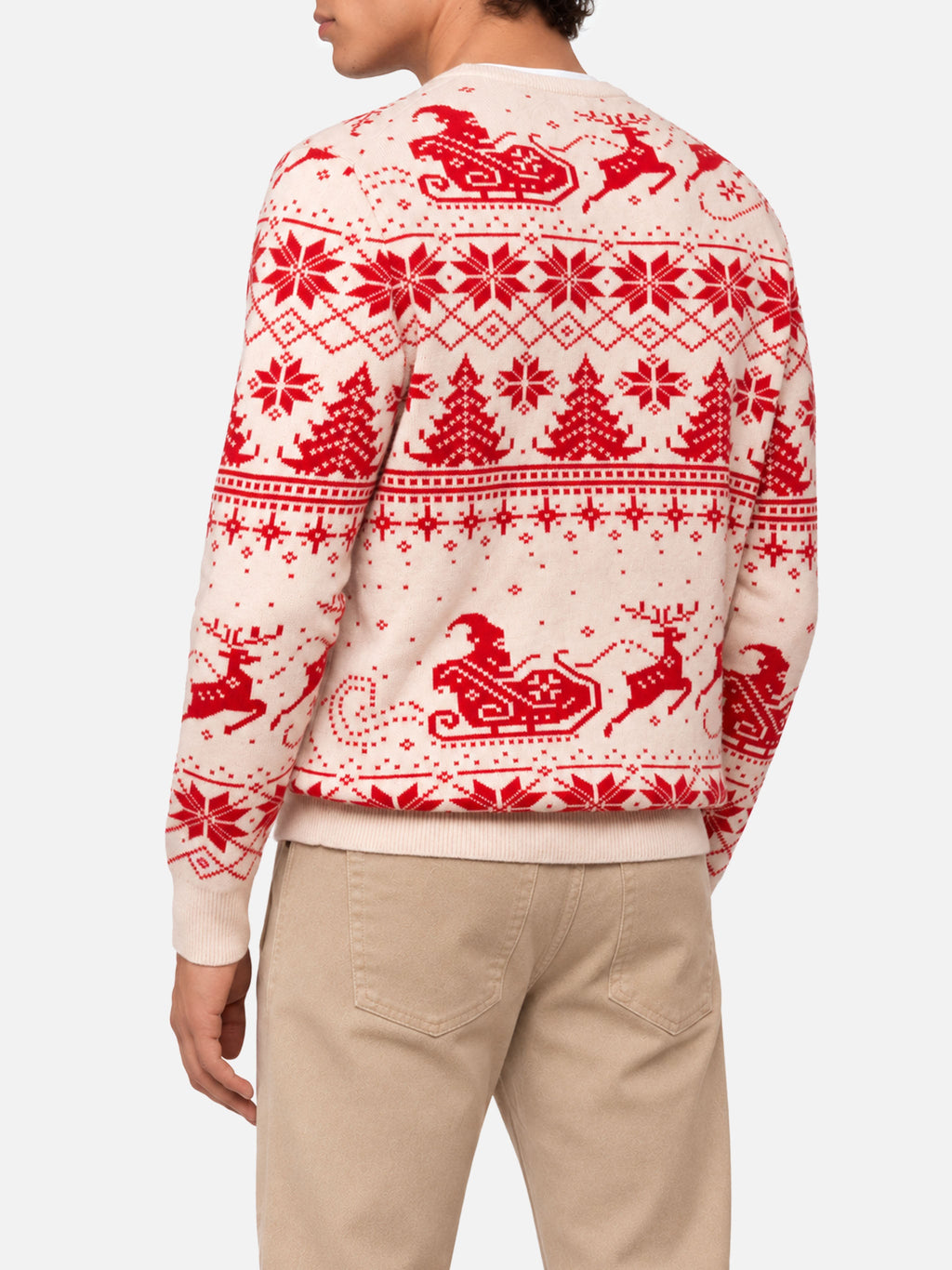 Maglione Heron bianco panna con jacquard Dear Santa, I can explain