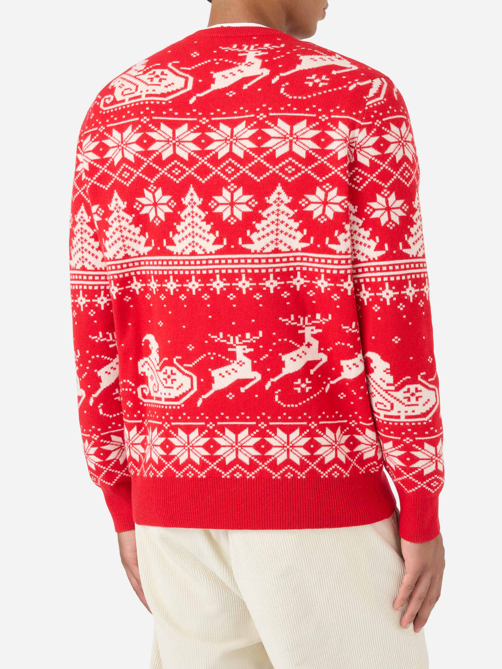 Maglione Heron rosso con jacquard Jingle Balls