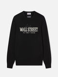 Maglia girocollo Heron Light nera con intarsio Wall Street | Special edition