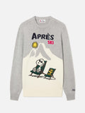 Maglia girocollo Heron grigia con intarsio Snoopy | Special edition