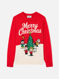 Maglia girocollo Heron rossa con intarsio Merry Christmas | Special edition