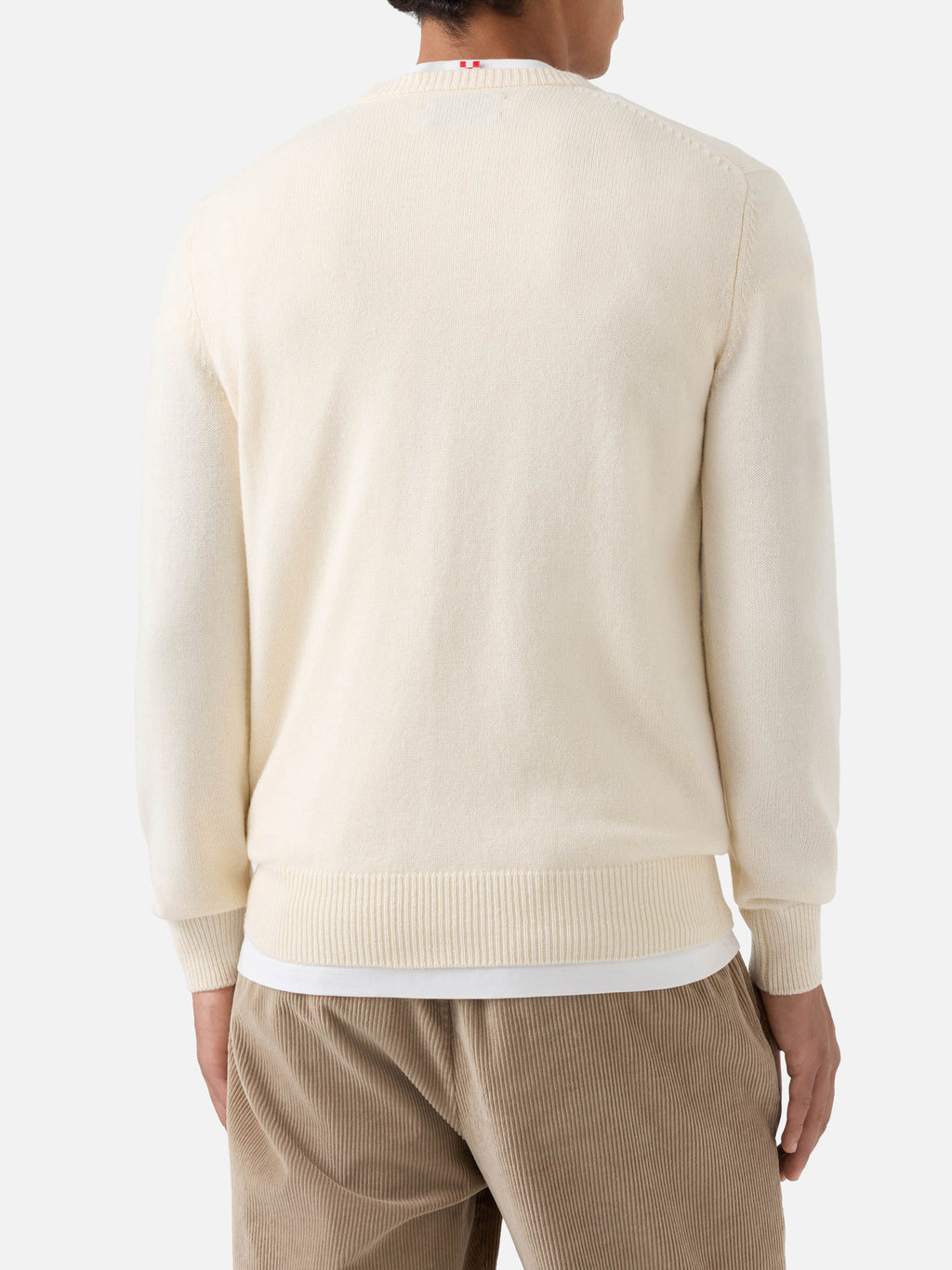 Maglia girocollo Heron grigia con intarsio St. Moritz | Special edition