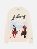 Maglia girocollo Heron grigia con intarsio St. Moritz | Special edition
