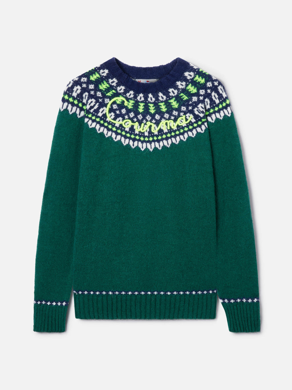 Maglione Heron Nordic Soft verde scuro con ricamo Courma