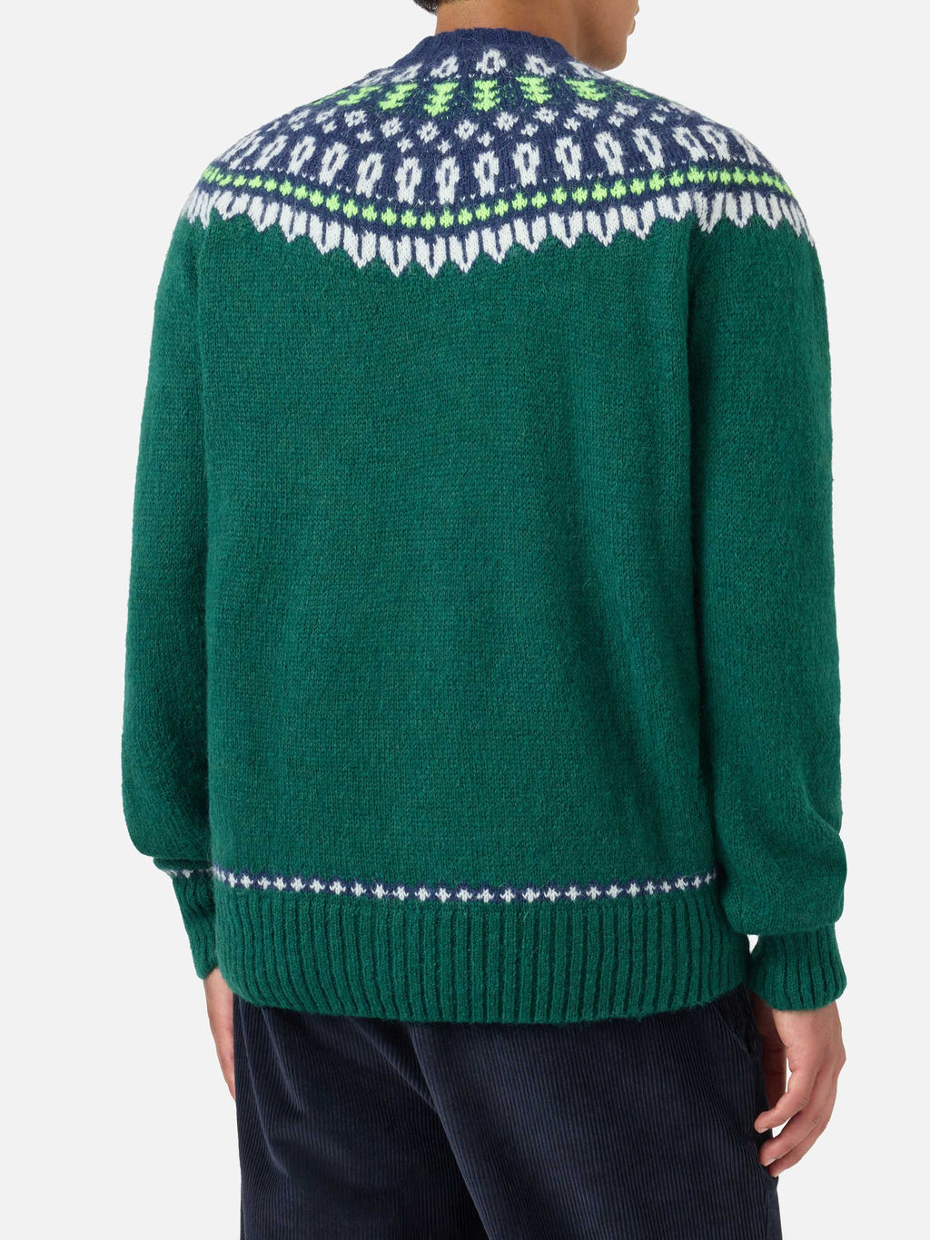 Maglione Heron Nordic Soft verde scuro con ricamo Courma