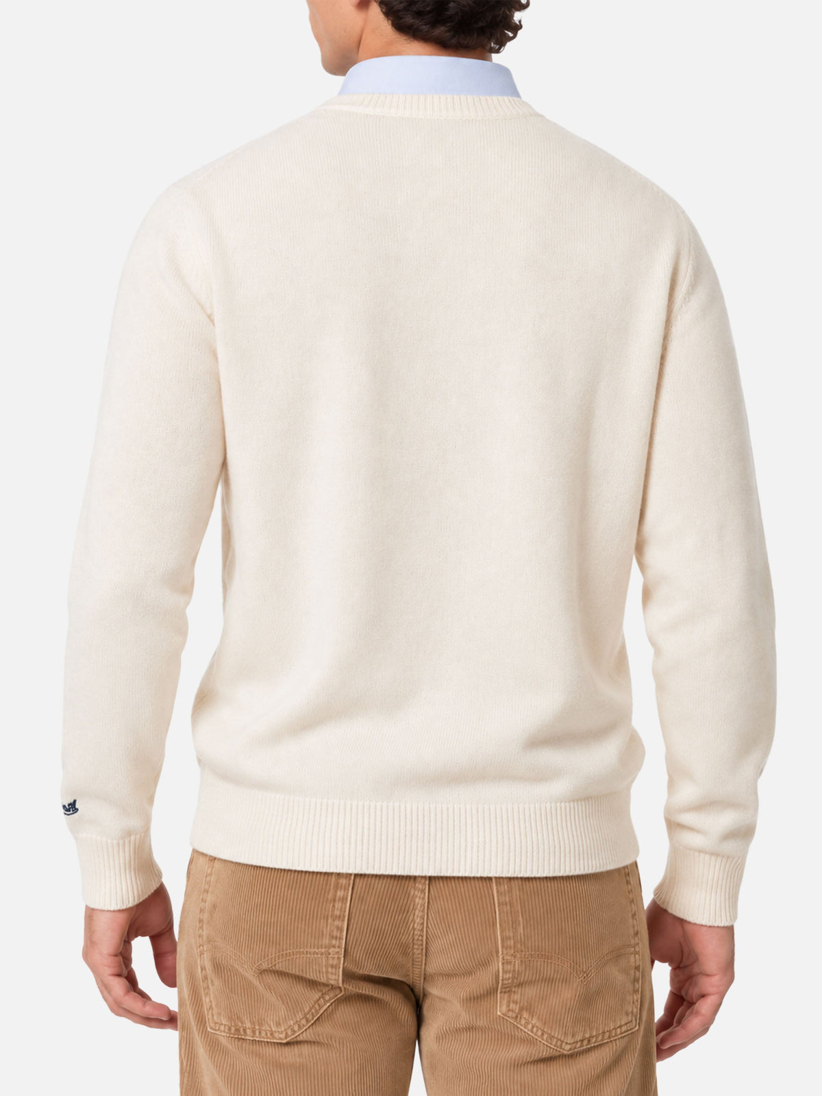 Maglione Heron bianco con jacquard Mountain Lover