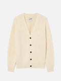 Cardigan Herrison beige in lana a costine
