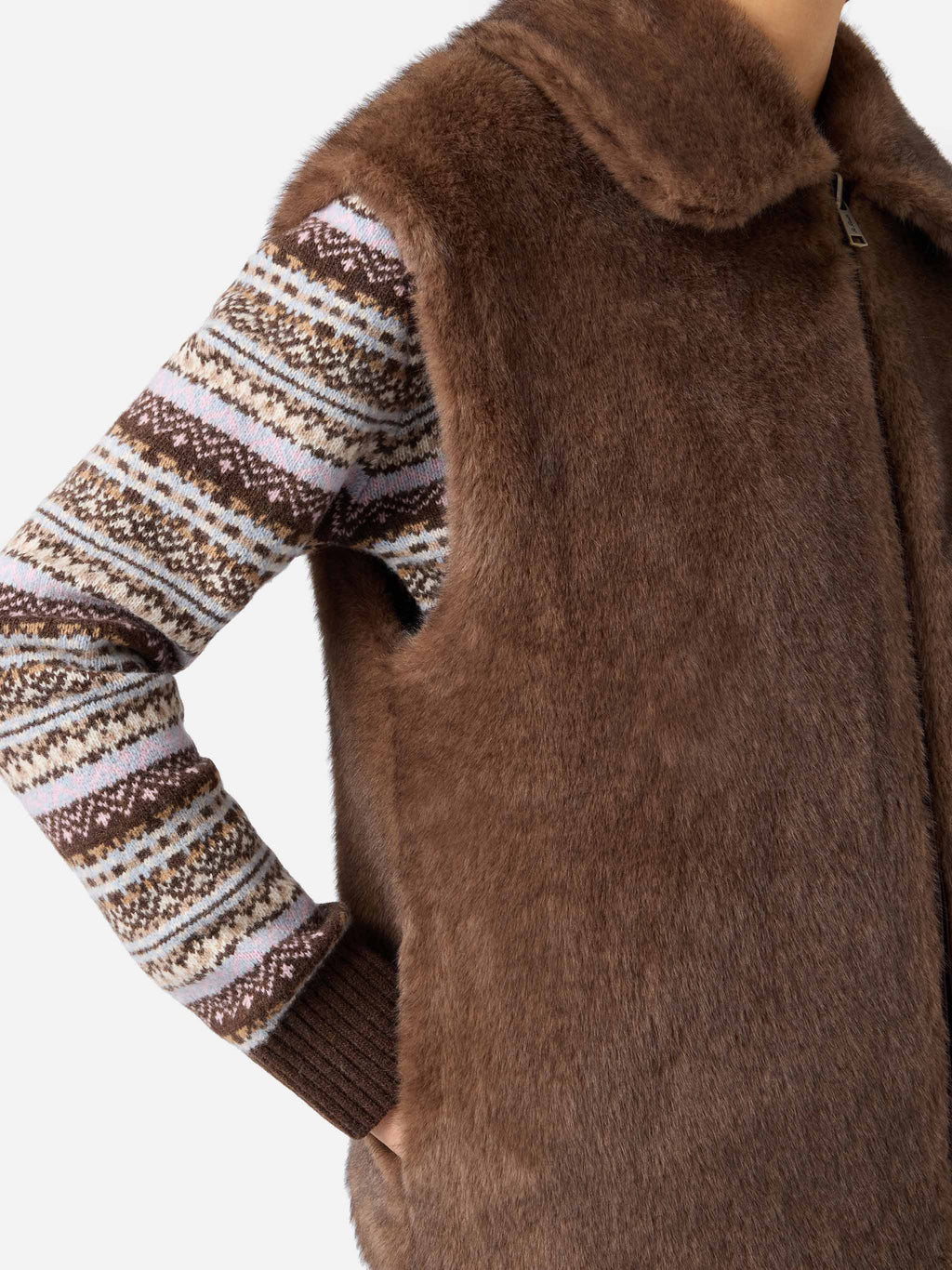 Gilet Hesketh marrone scuro reversibile in tessuto cerato product image 8