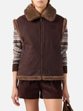 Gilet Hesketh marrone scuro reversibile in tessuto cerato product image 1
