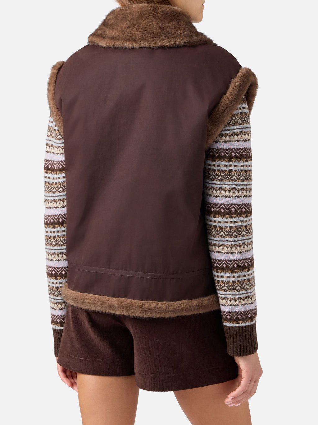 Gilet Hesketh marrone scuro reversibile in tessuto cerato product image 4