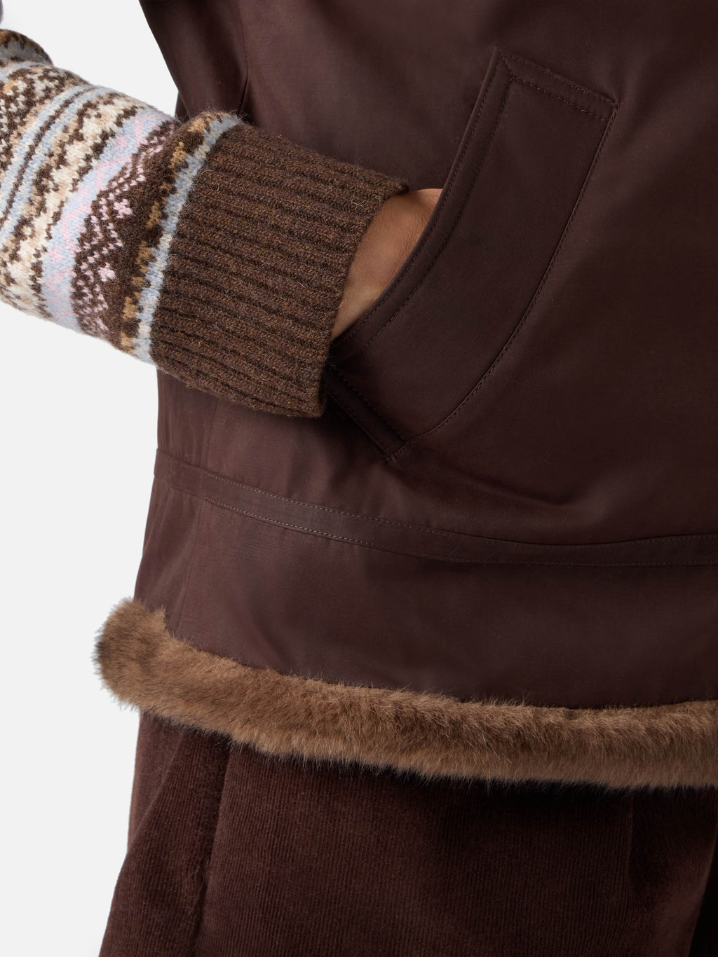 Gilet Hesketh marrone scuro reversibile in tessuto cerato product image 5
