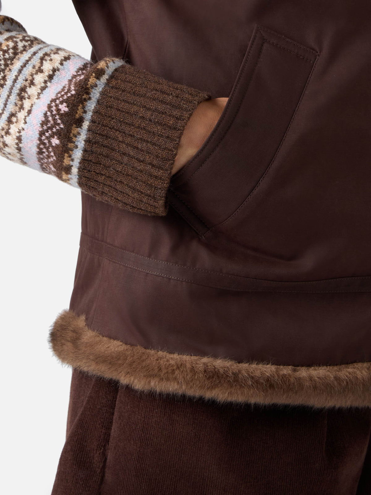 Gilet Hesketh marrone scuro reversibile in tessuto cerato product image 5