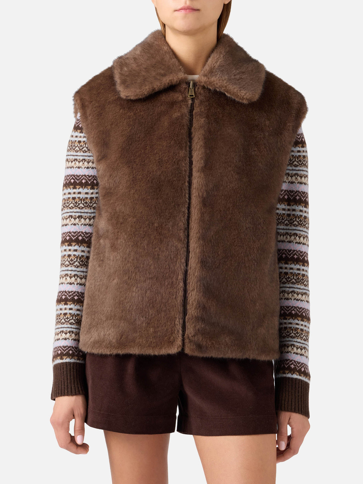Gilet Hesketh marrone scuro reversibile in tessuto cerato product image 6