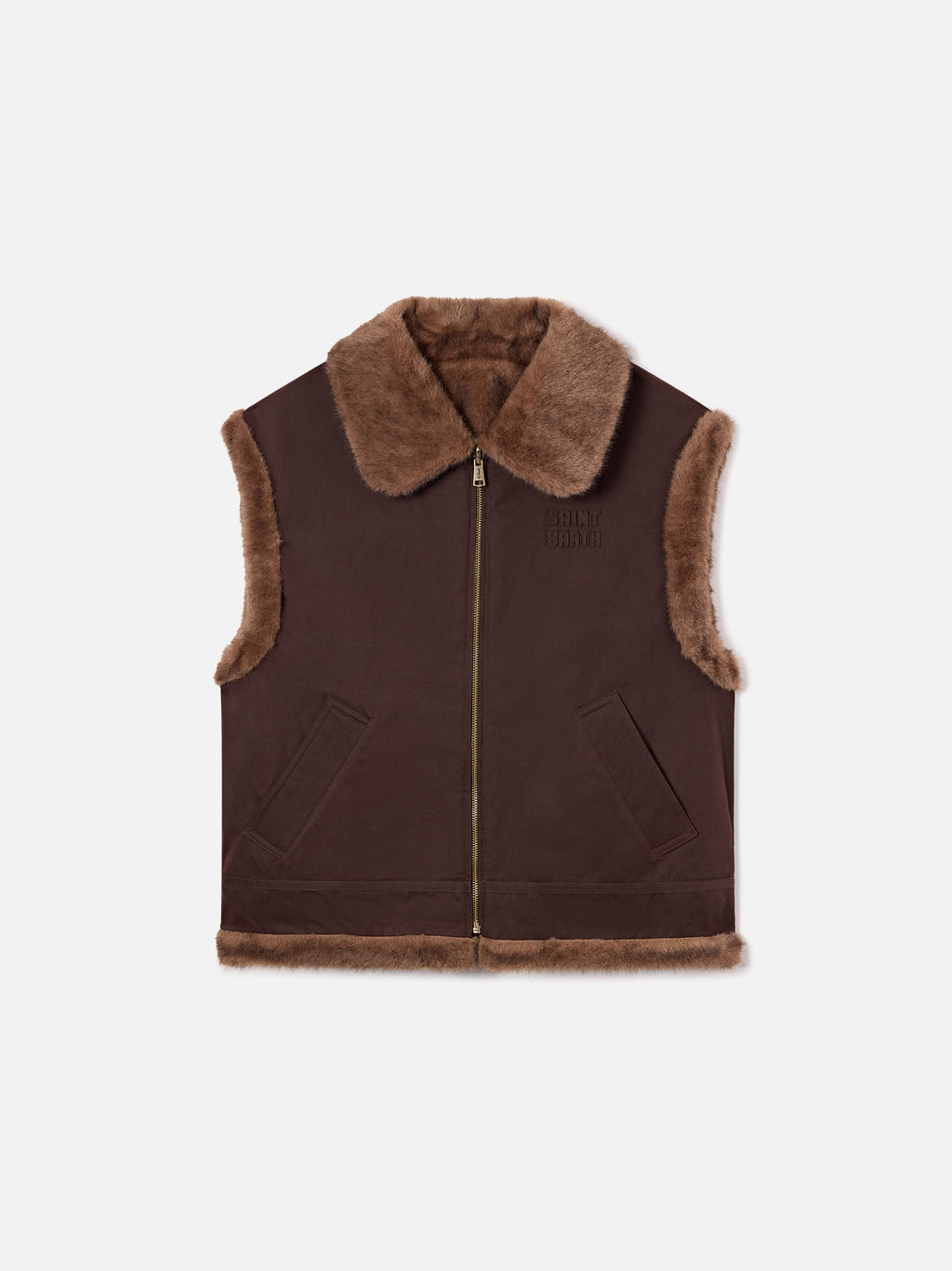 Gilet Hesketh marrone scuro reversibile in tessuto cerato product image 9