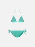 Bikini a triangolo Holly verde acqua con strass