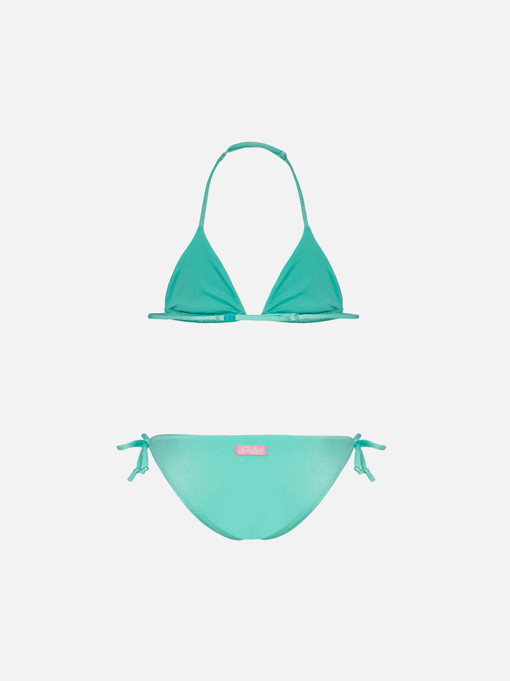 Bikini a triangolo Holly verde acqua con strass