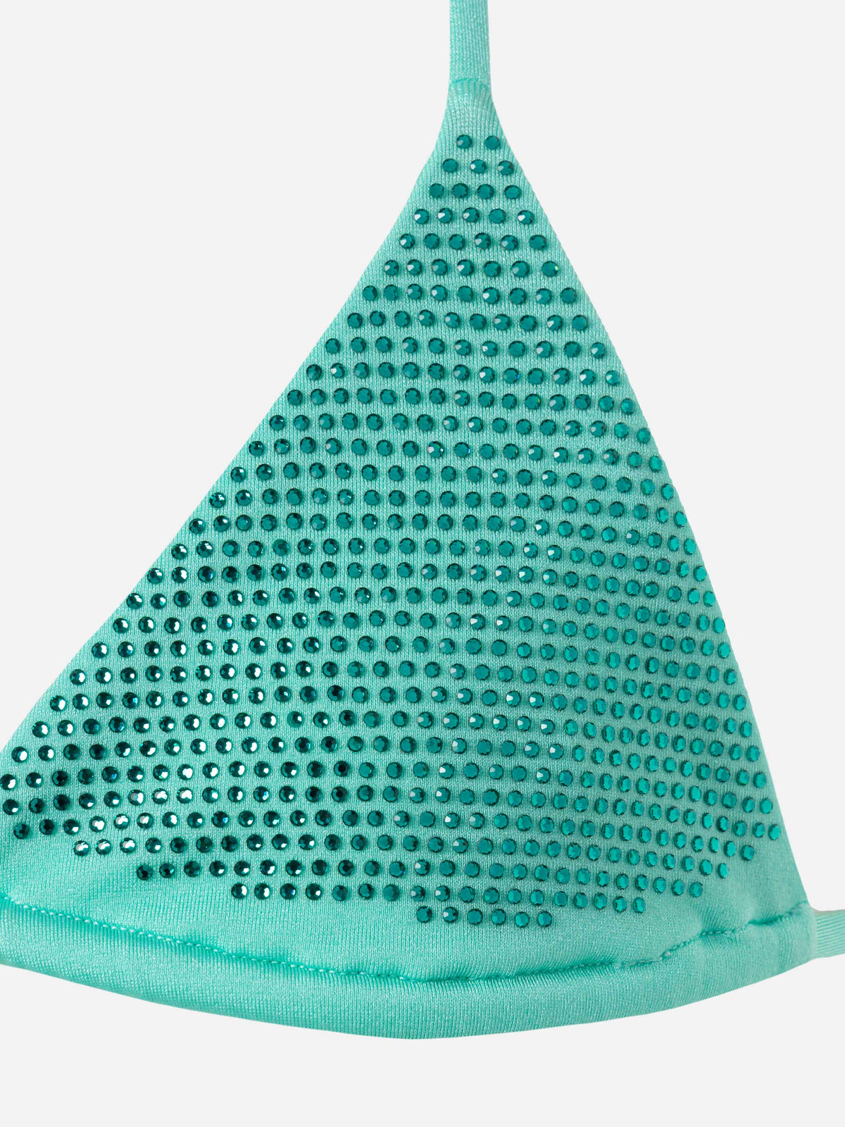 Bikini a triangolo Holly verde acqua con strass