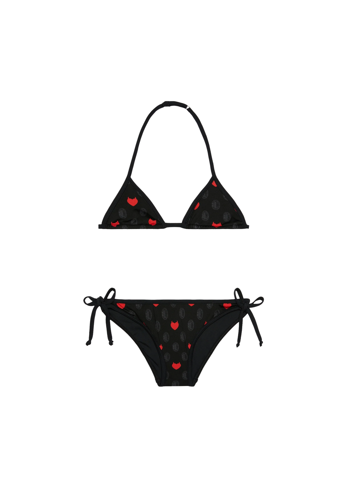 Bikini Holly String nero con stampa Milan | Special Edition