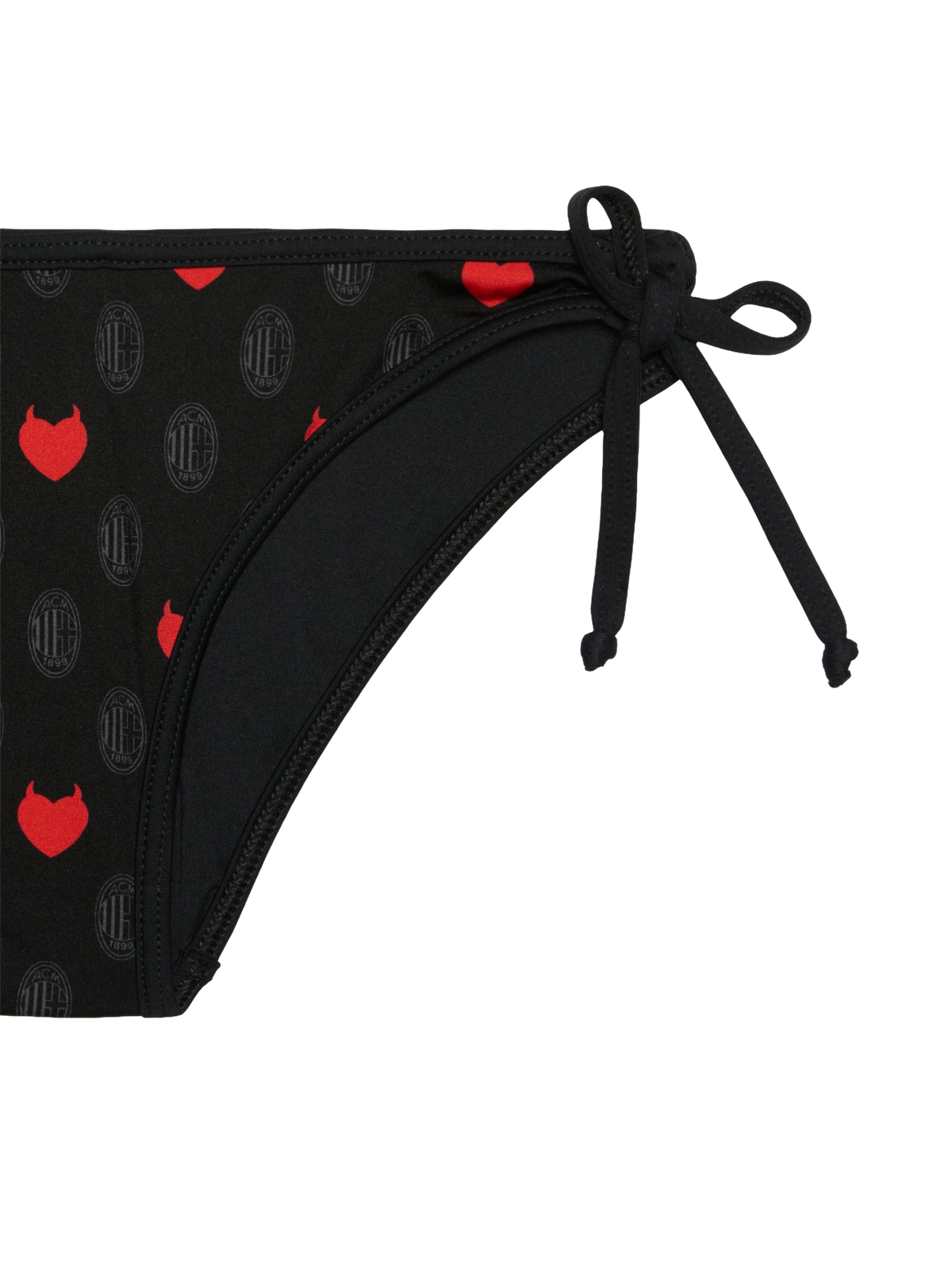Bikini Holly String nero con stampa Milan | Special Edition