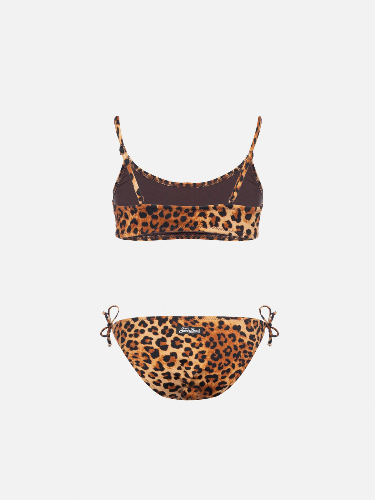 Bikini bralette Jaiden con stampa leopardo sabbia