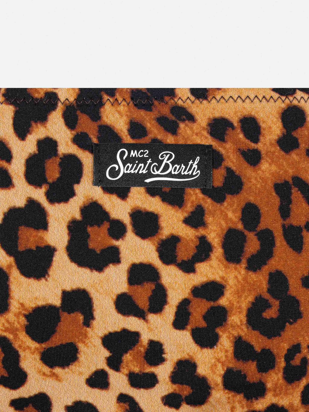 Bikini bralette Jaiden con stampa leopardo sabbia