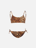 Bikini bralette Jaiden con stampa leopardo sabbia