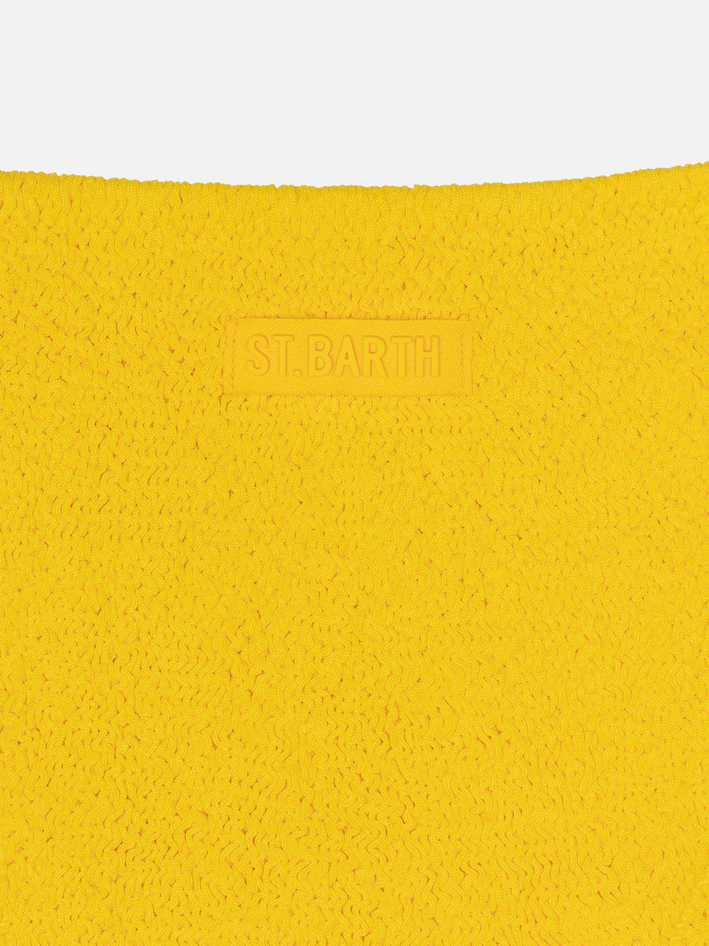 Bikini bralette Jaiden giallo in tessuto crinkle