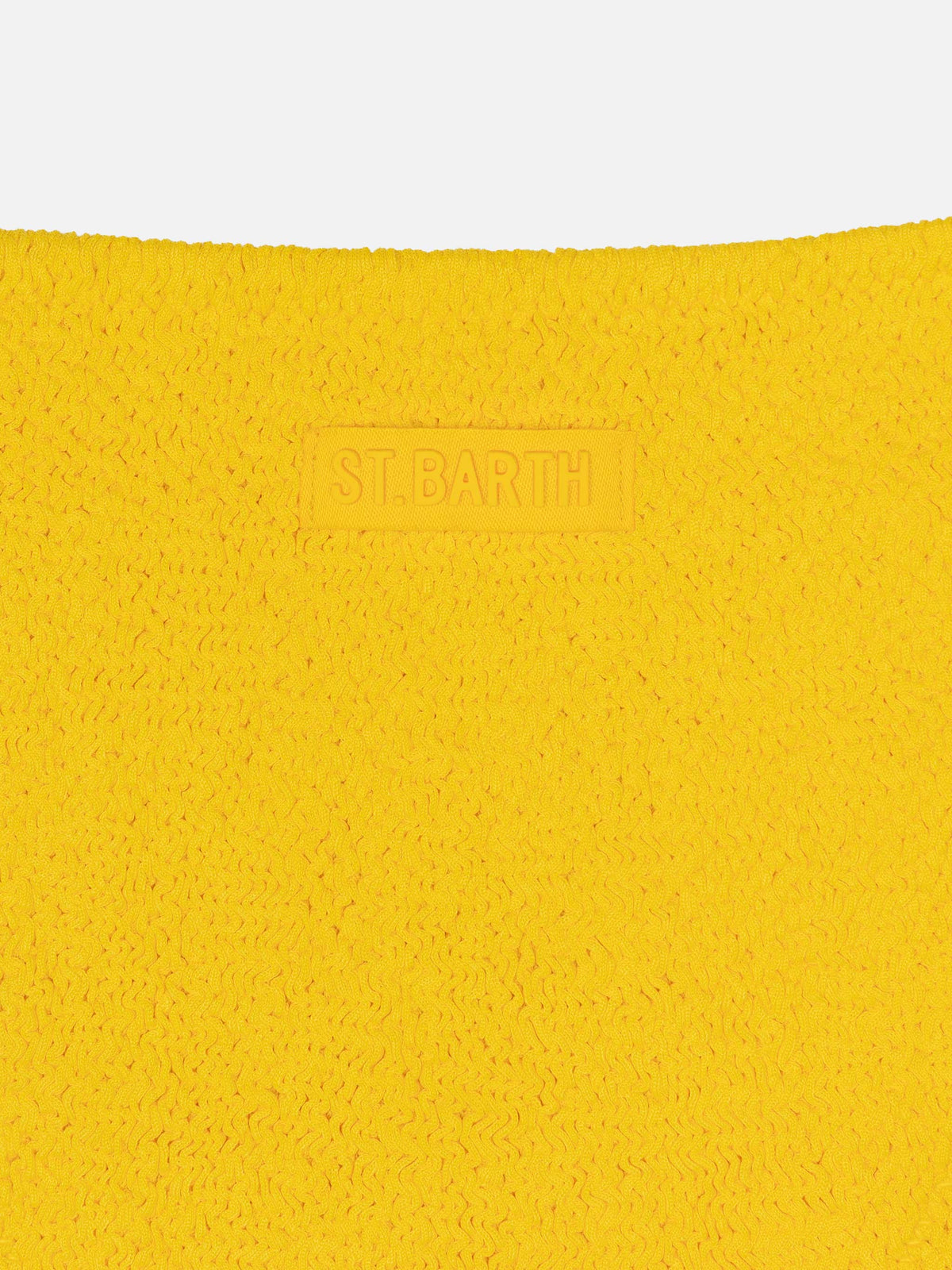 Bikini bralette Jaiden giallo in tessuto crinkle