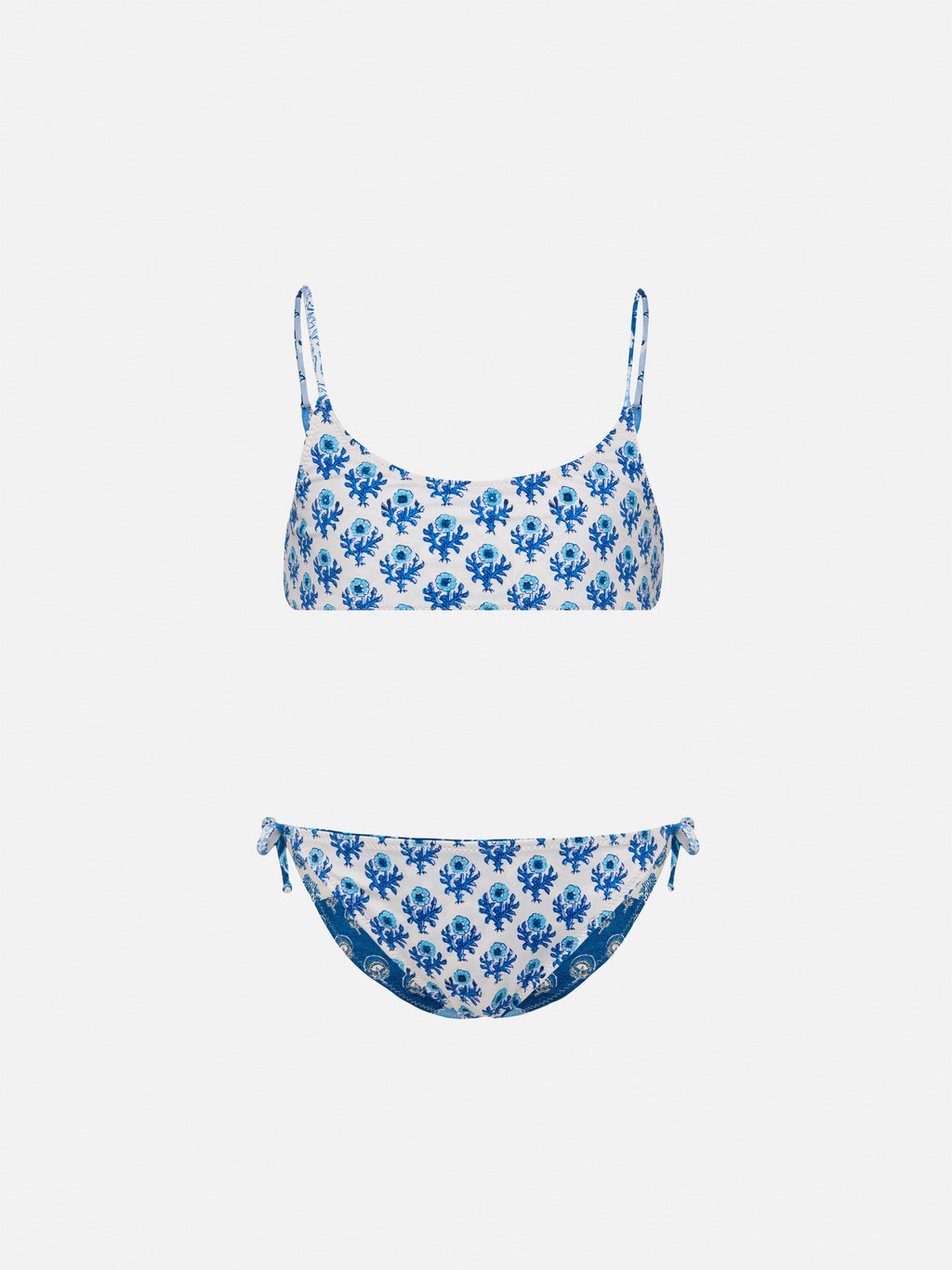 Bikini reversibile Jaiden Double con stampa a patch di fiori