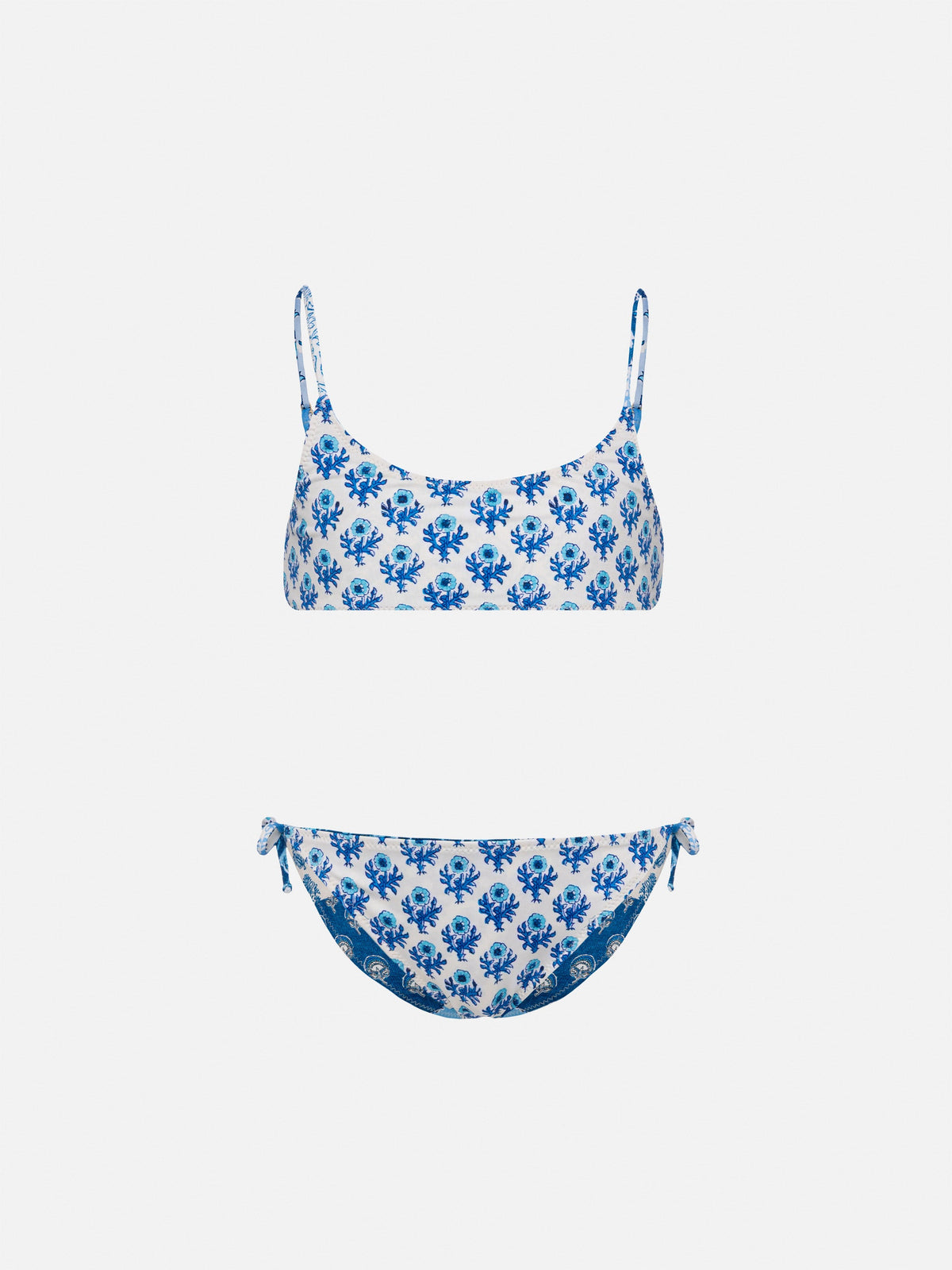 Bikini reversibile Jaiden Double con stampa a patch di fiori