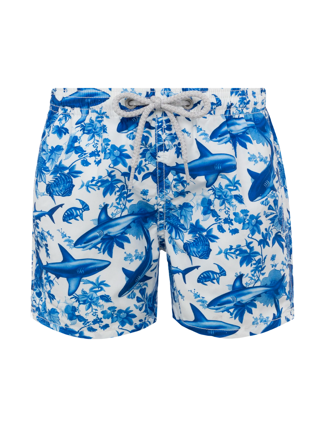 Costume mare Jean bianco con stampa squali toile de Jouy | Special Edition