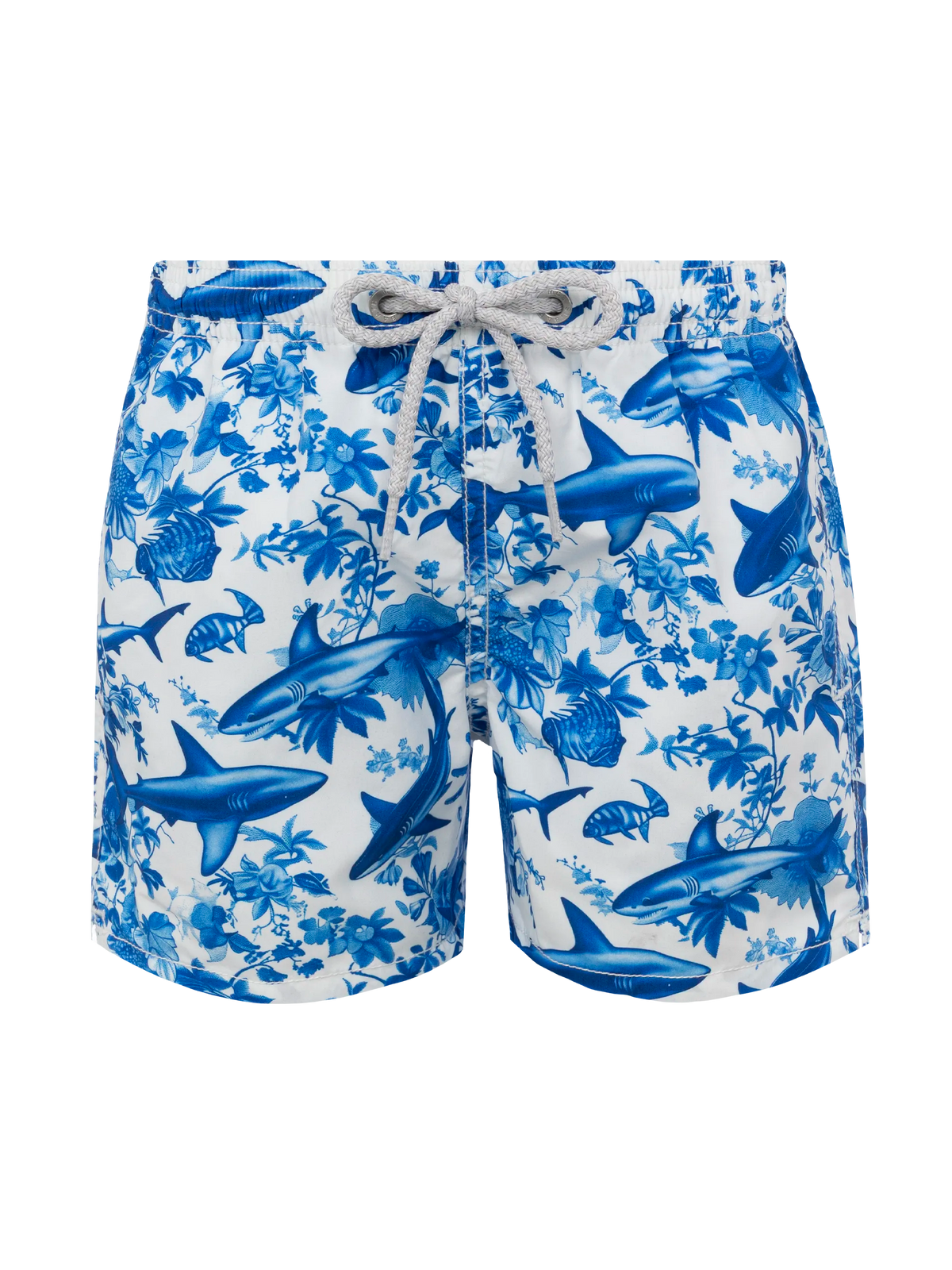 Costume mare Jean bianco con stampa squali toile de Jouy | Special Edition