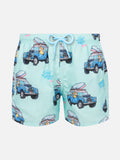 Costume mare Jean Lighting verde salvia con stampa surfisti Cryptopuppets | Special Edition