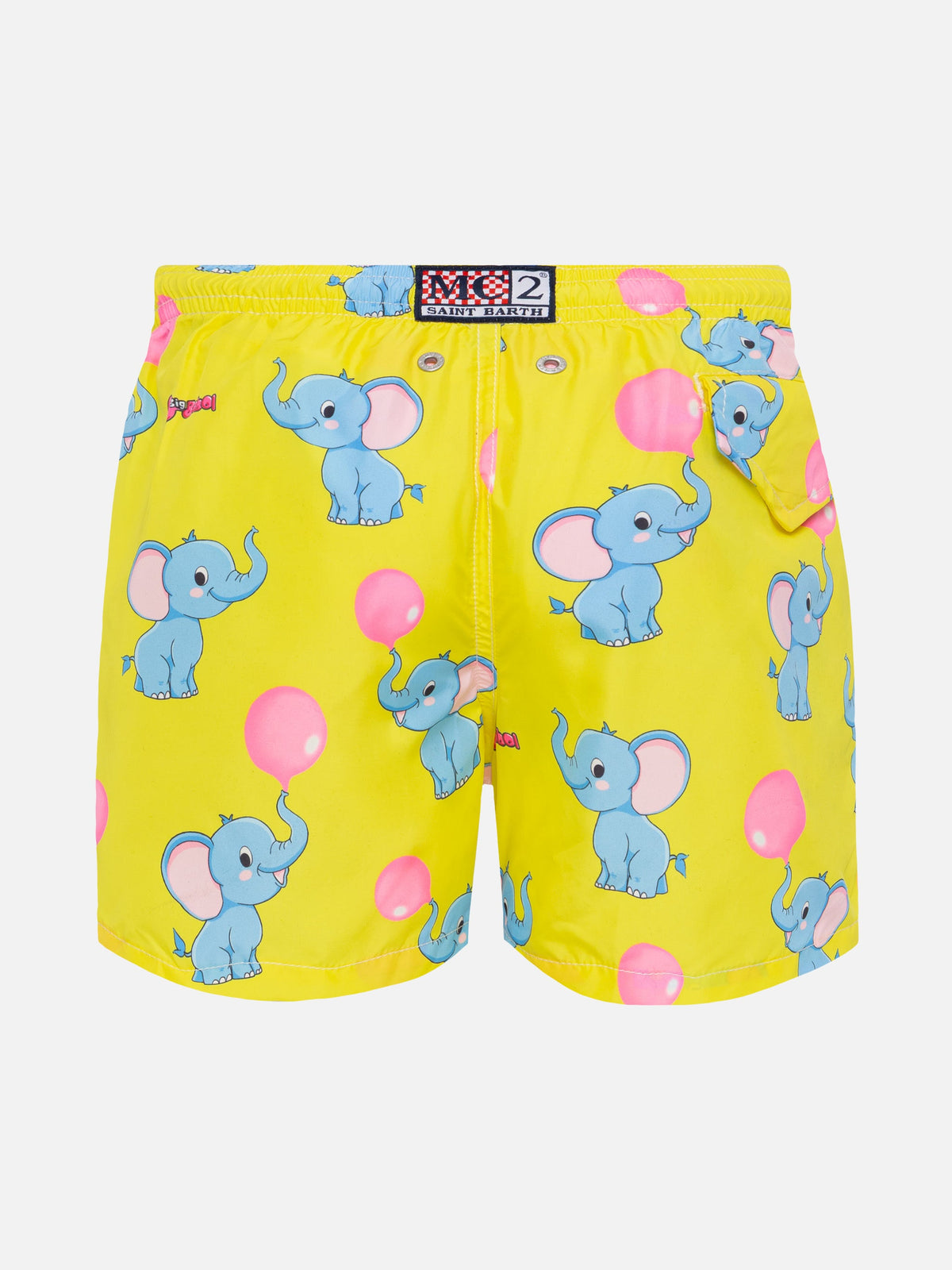 Costume mare Jean Lighting giallo pallido con stampa elefanti Big Babol | Special Edition