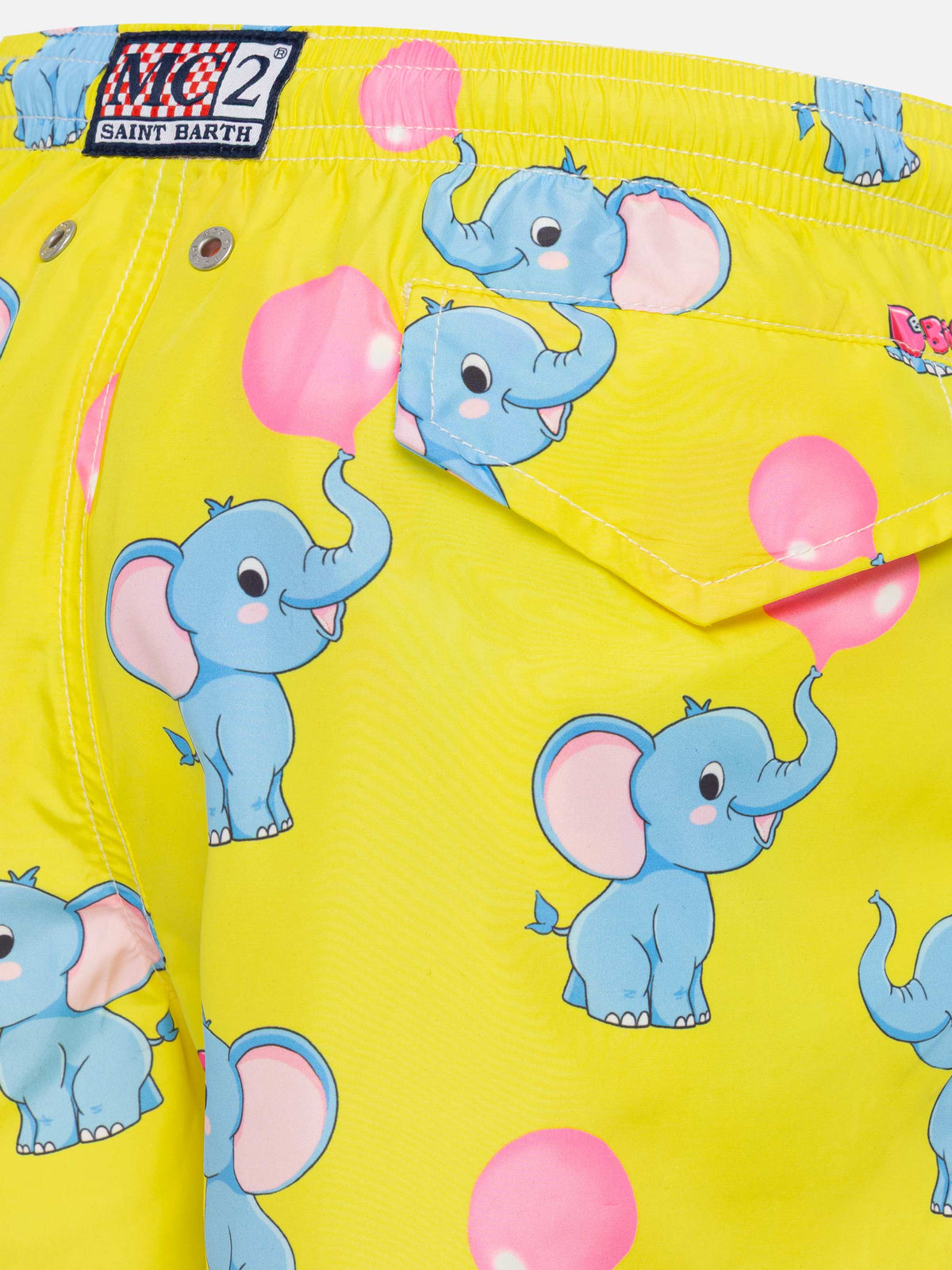 Costume mare Jean Lighting giallo pallido con stampa elefanti Big Babol | Special Edition